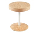 Tavolino elegante in rovere con top in legno e base in metallo, Ø.40,5cm x Ø.40,5cm x H. 45cm