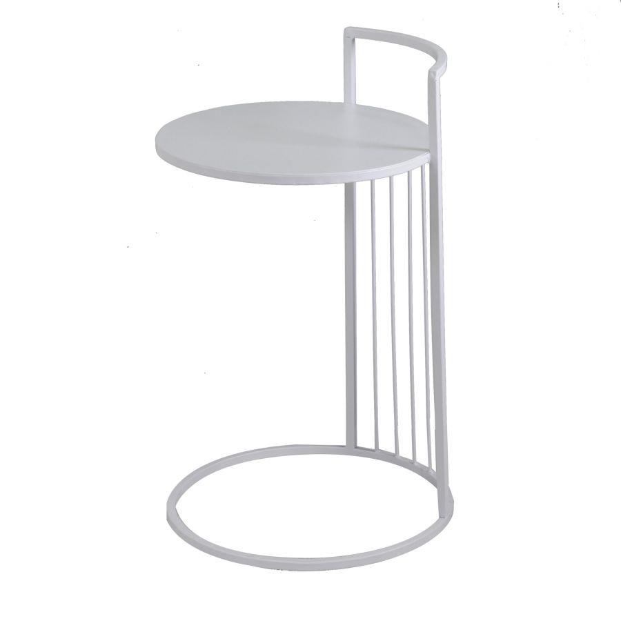 Tavolino metallo bianco tondo ø38 cm