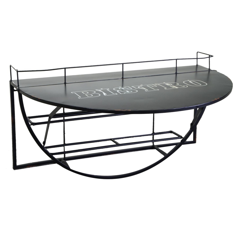 Tavolino da muro in metallo con mensola 70x47x40 cm