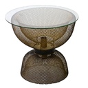 Tavolino Metallo Nero con Lampada Tondocmø51h45