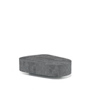 Tavolino moderno in pietra grigia, struttura interna melaminico marino, finitura grigio, fornito in kit da montare - 100x52x28