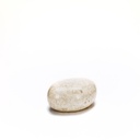 Tavolino moderno in pietra beige, 50x75x27, con base in pietra fossile agata bianca e struttura interna in melaminico marino