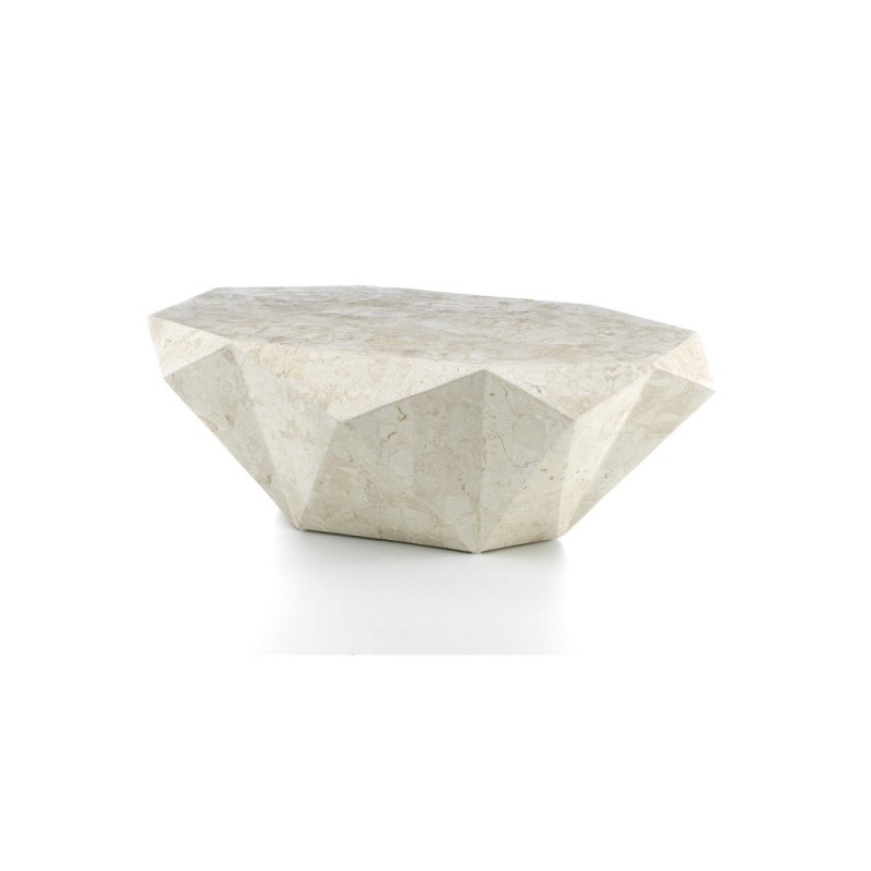 Tavolino moderno in pietra fossile beige, 120x70x40