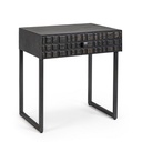 Tavolino nero con 1 cassetto in legno stile industriale 50x35x55