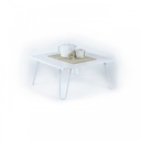 Tavolino per colazione letto bianco Con gambe pieghevoli  cm 60 x 60 x 29 h