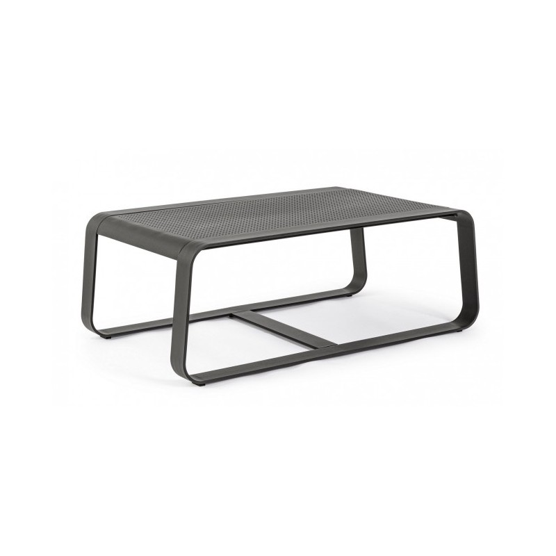 Tavolino per esterno in alluminio antracite 105x62x38 cm