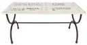 Tavolo top bianco con scritte 78,5 x 160 x h 76