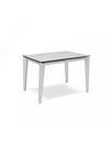 Tavolo allungabile in ceramica marmo bianco, 120-170 x 80 x 76 cm, con gambe in metallo