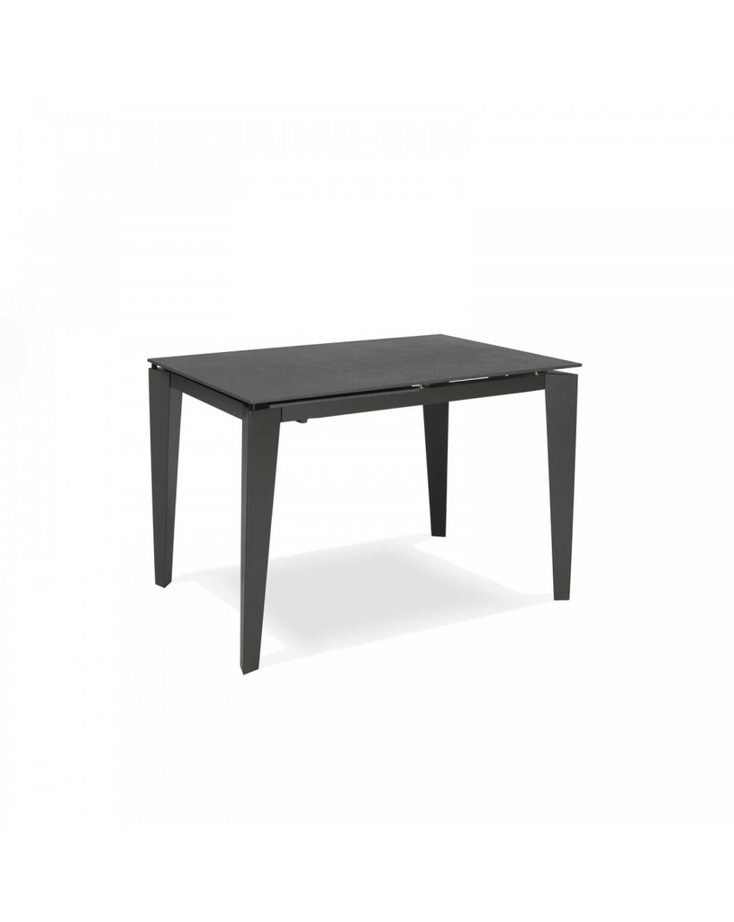 Tavolo allungabile in ceramica grigio grafite, 120-170 x 80 x 76 cm