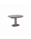 Tavolo allungabile in vetro temperato grigio, 120-180 x 90 x 76 cm