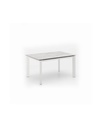 Tavolo allungabile in ceramica marmo bianco, 140-220 x 90 x 75 cm, con gambe in metallo