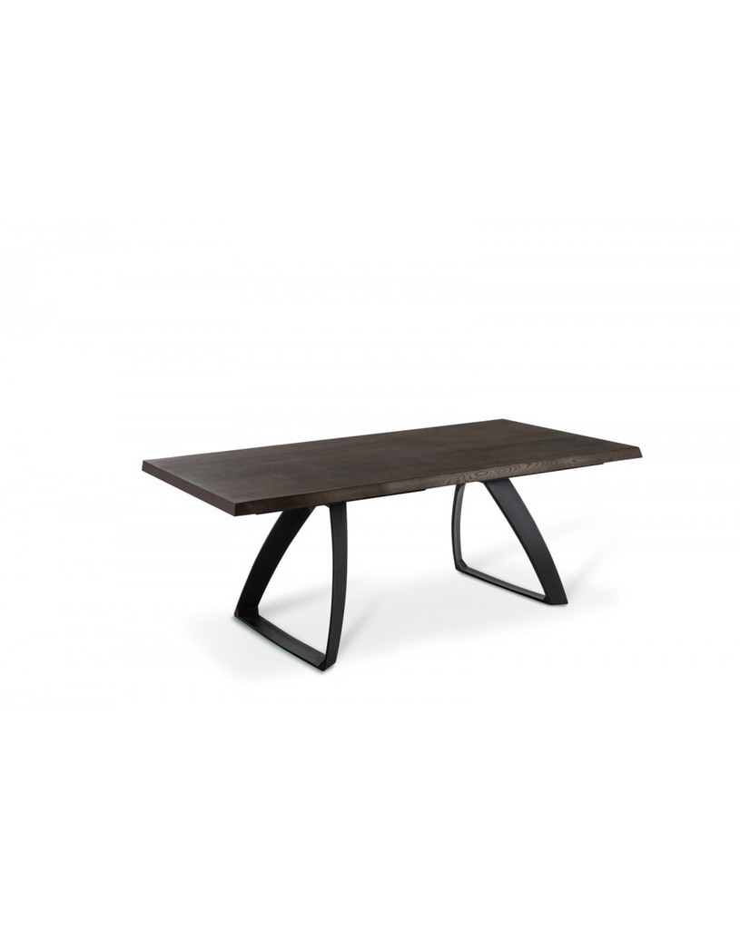 Tavolo allungabile in rovere termocotto e gambe in metallo, 160-240 x 90 x 76 cm