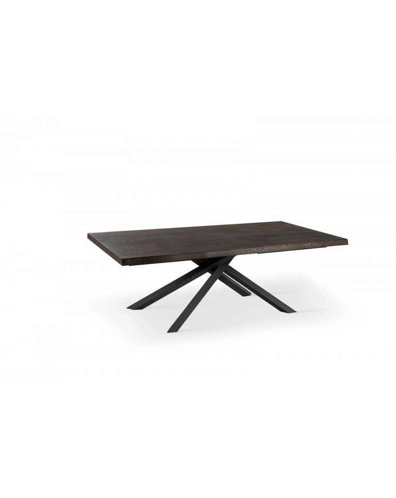 Tavolo allungabile in frassino grigio e metallo, 160-240 x 90 x 76 cm