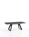 Tavolo allungabile elegante in HPL su MDF, 170-270 x 90 cm, con gambe in metallo nero