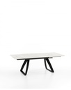 Tavolo allungabile elegante in marmo calacatta e metallo, 170-270 x 90 x 76 cm