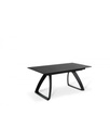 Tavolo allungabile elegante in marmo nero e metallo, 170-270 x 90 x 76 cm
