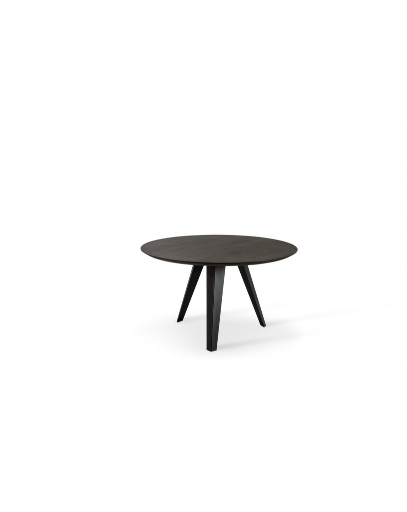 Tavolo fisso con top in rovere termocotto e gambe in metallo, 0x130x76 cm