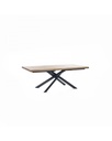 Tavolo fisso in rovere impiallacciato e gambe in metallo, 100x200x76 cm
