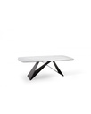 Tavolo fisso in ceramica calacatta e gambe in metallo marrone, 220x110x76 cm