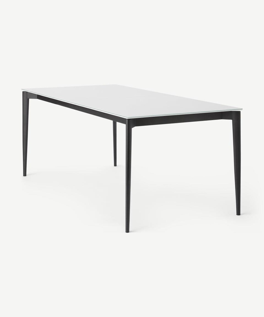 Tavolo allungabile elegante, 190-270x90, con top in vetro e gambe in metallo