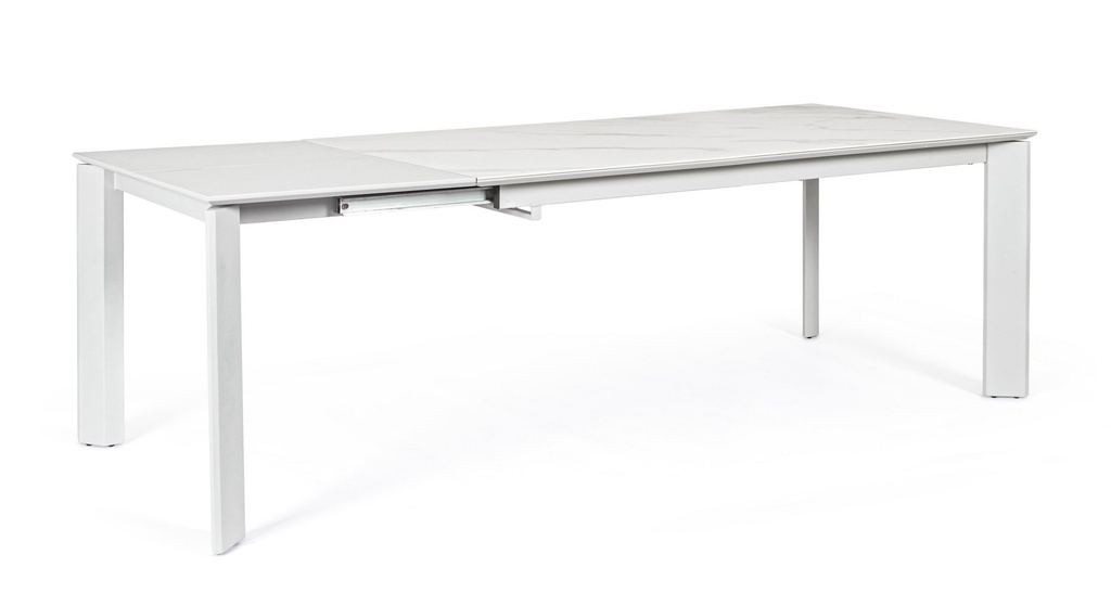 Tavolo allungabile bianco grigio Briva - Dimensioni: 160/220 x 90 x 76 cm