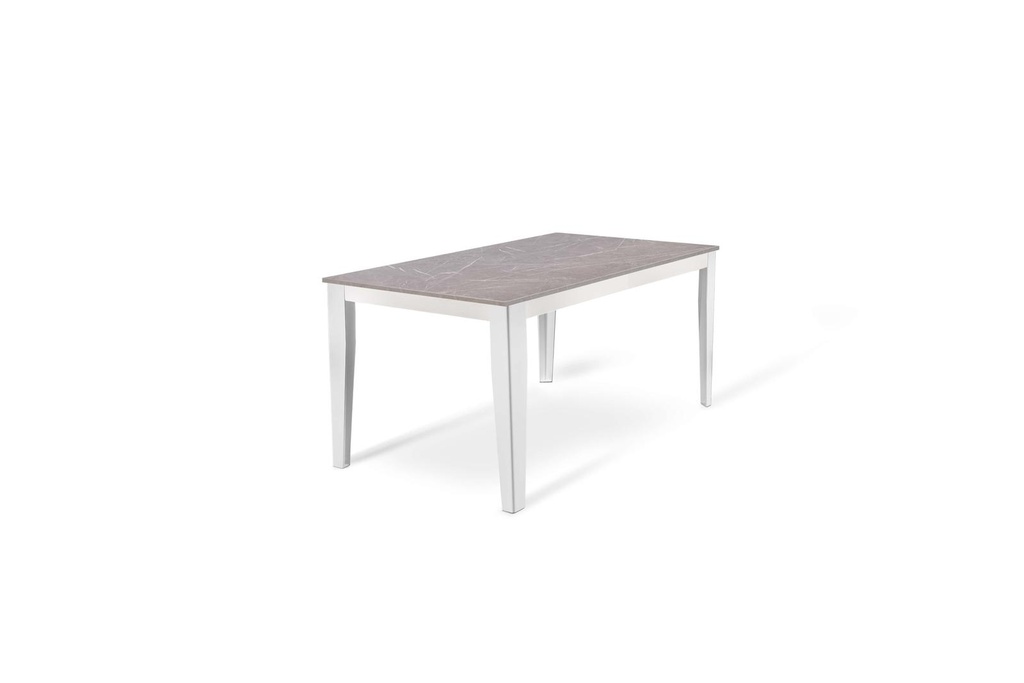 Tavolo allungabile in antracite-bianco, 80x130-290x76 cm con top in melaminico e gambe in metallo