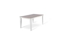 Tavolo allungabile in antracite-bianco, 80x130-290x76 cm con top in melaminico e gambe in metallo