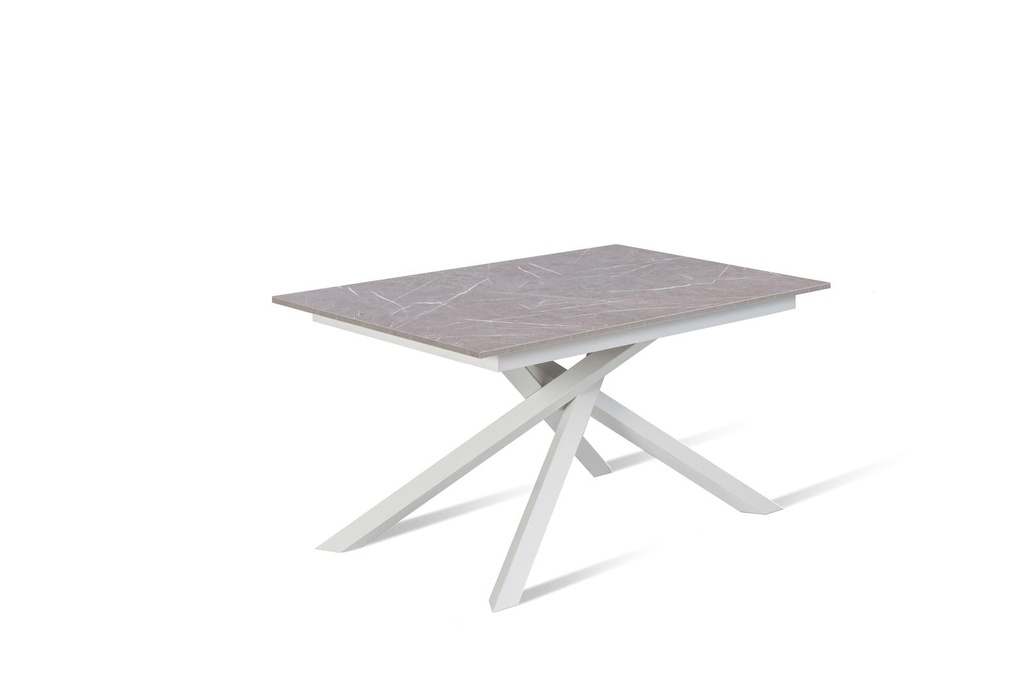 Tavolo allungabile in antracite e bianco, 90 cm x 140-190 cm x 76 cm, con piano in melaminico e gambe in metallo
