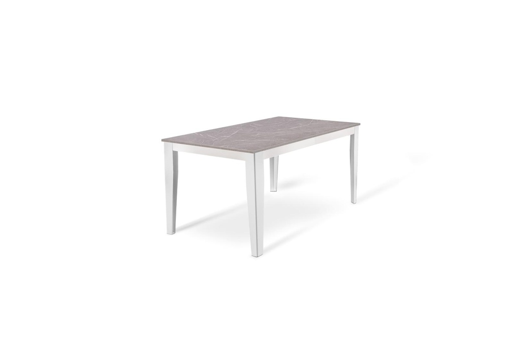 Tavolo allungabile in melaminico e metallo, antracite e bianco, 90x156-316x76 cm