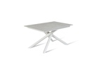 Tavolo allungabile in cemento bianco, con gambe in metallo, 90x140-190x76 cm
