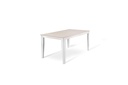 Tavolo allungabile in cemento bianco e metallo bianco, 90 cm x 156-316 cm x 76 cm