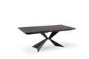 Tavolo allungabile con top in rovere termocotto e gambe in metallo, 200/300x100x76 cm