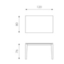 Tavolo allungabile in ceramica con gambe in metallo, 120/170x80x76 cm, con top in marmo antracite e allunghe in marmo bianco