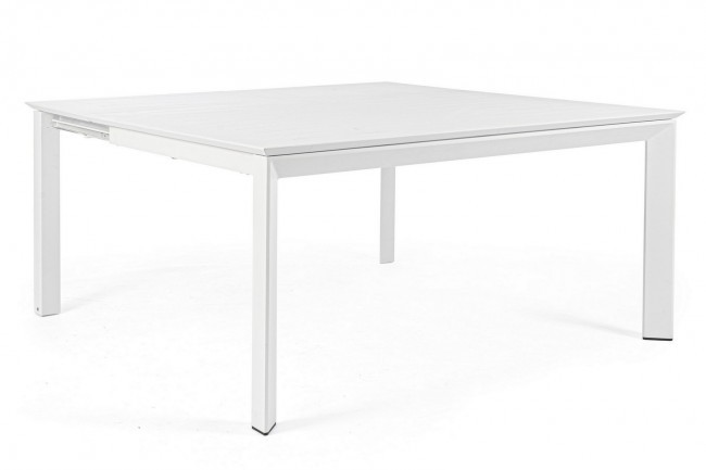 Tavolo Allungabile Giardino Konnor Bianco - Dimensioni 160x110/160x77.5 cm