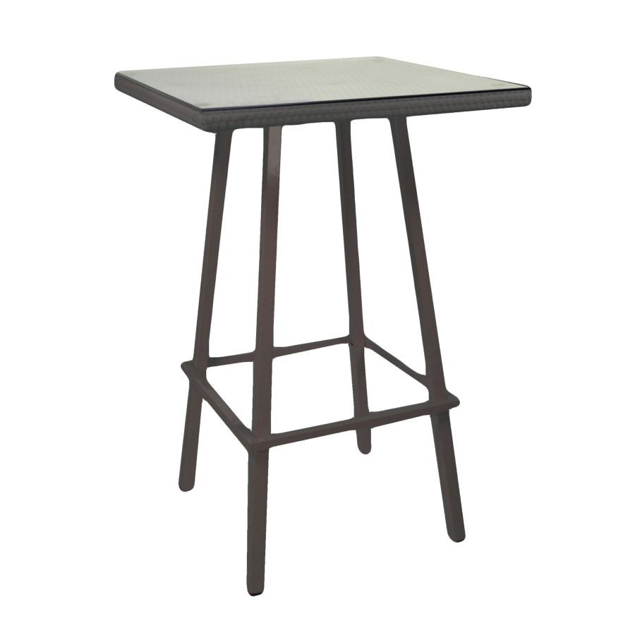 Tavolo Bar Polyrattan Adila Quadrato Noce 70x70x107h cm
