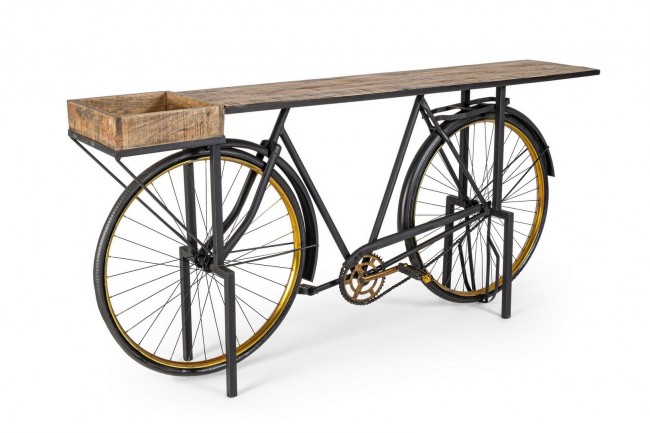 Tavolo consolle design bicicletta retro - 183x35x86h