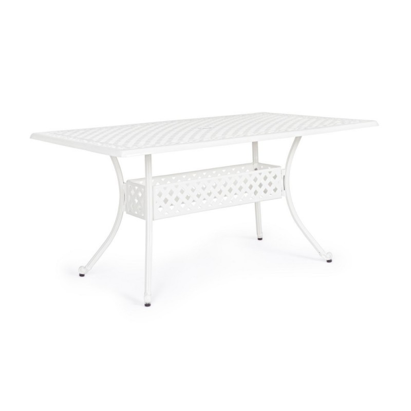 Tavolo da esterno rettangolare bianco 90 x 160 cm