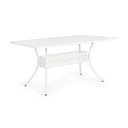 Tavolo da esterno rettangolare bianco 90 x 160 cm