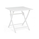 Tavolo da esterno pieghevole in alluminio bianco 70x70x71 cm