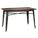 Tavolo industriale in ferro Bristol con top in legno 160x80x76 cm
