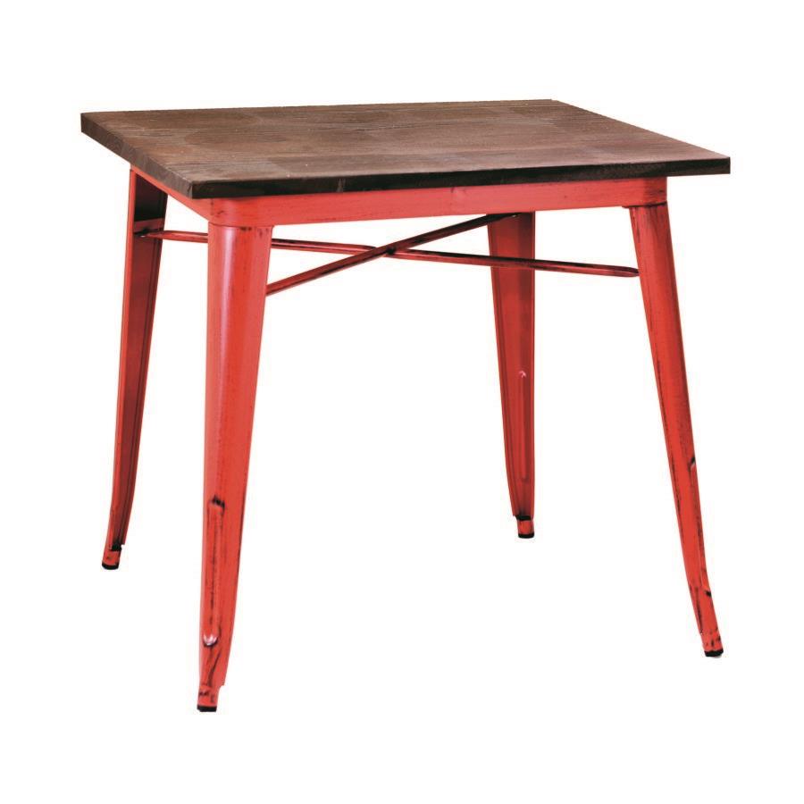Tavolo Rosso Urban Industrial Ferro Bristol 70x70 cm