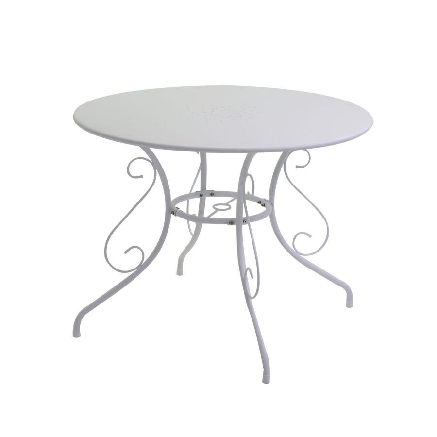 Tavolo in alluminio bianco latte cm 95