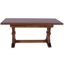 Tavolo in legno massello rettangolare allungabile colore noce 85x180/360xh79 cm