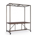 Tavolo industriale espositore con tetto 180x220h cm