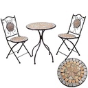 Set da giardino: Tavolo mosaico in metallo Urbino con 2 sedie
