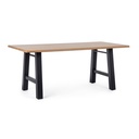 Tavolo nero in legno e acciaio stile industriale cm 180x90
