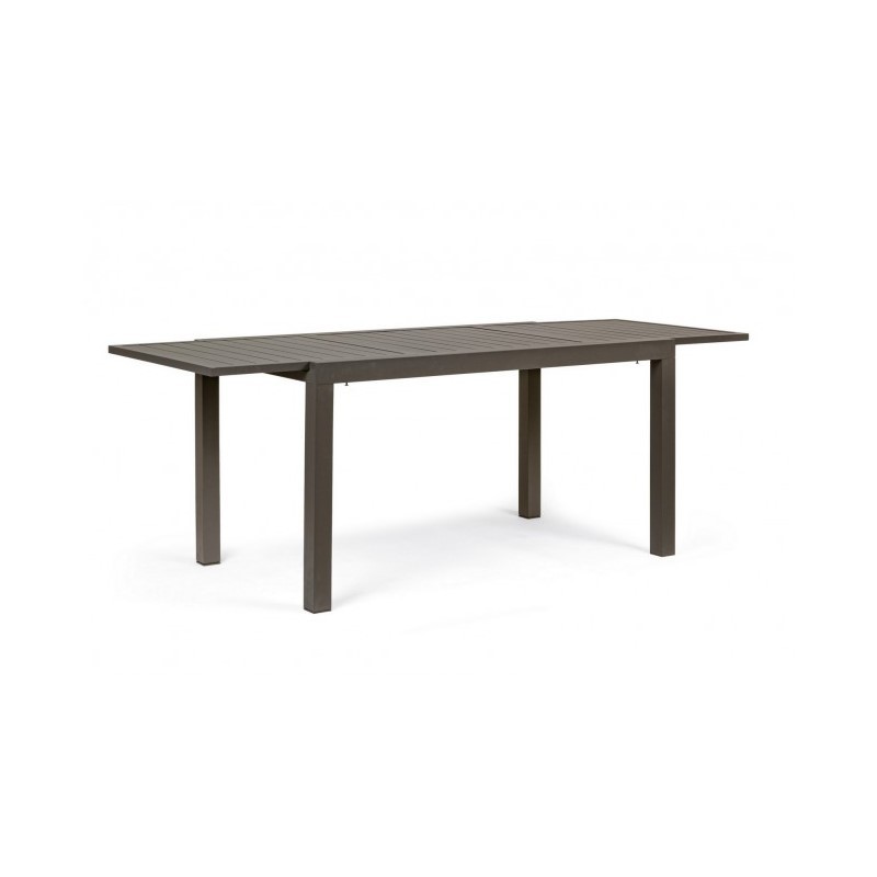 Tavolo per esterno allungabile in alluminio caffè 140/210x77x75 cm