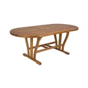 Tavolo per esterno ovale allungabile in legno di Acacia 150/200x90x h74 cm
