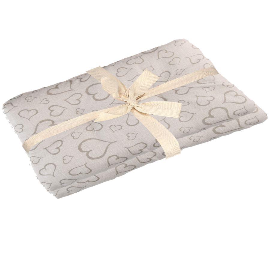 Telo arredo cuore ecru' 2 piazze 250x280 cm
