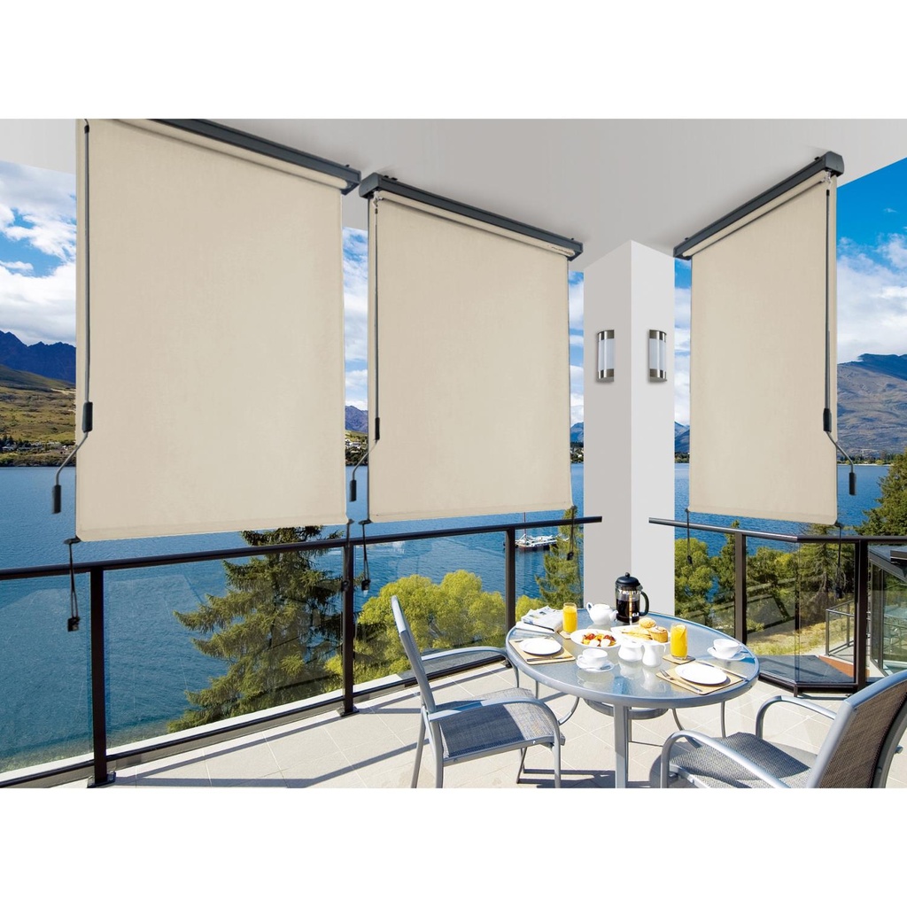 Tenda a Rullo Alluminio Beige Manuale - 120 x 250 cm